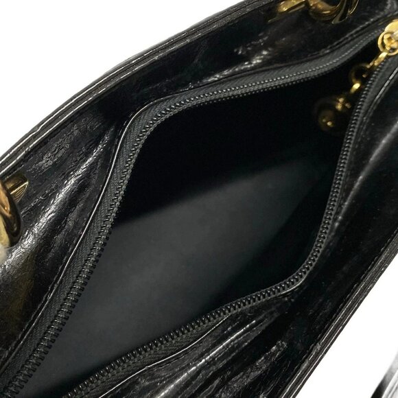 Auth DIOR/ChristianDior Lady Dior Medium Bag Black Patent Leather Handbag - Picture 14 of 15